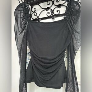 Miami Black Mesh Women's Blouse